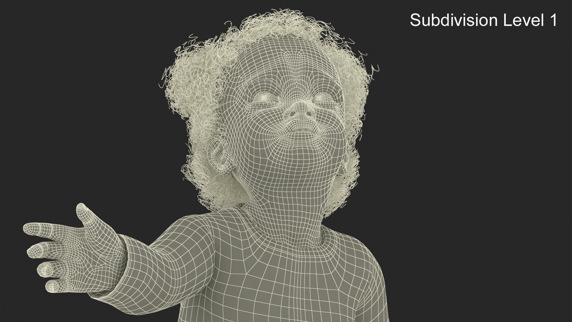 African Baby Girl Wearing Full Bodysuit Sitting 3D