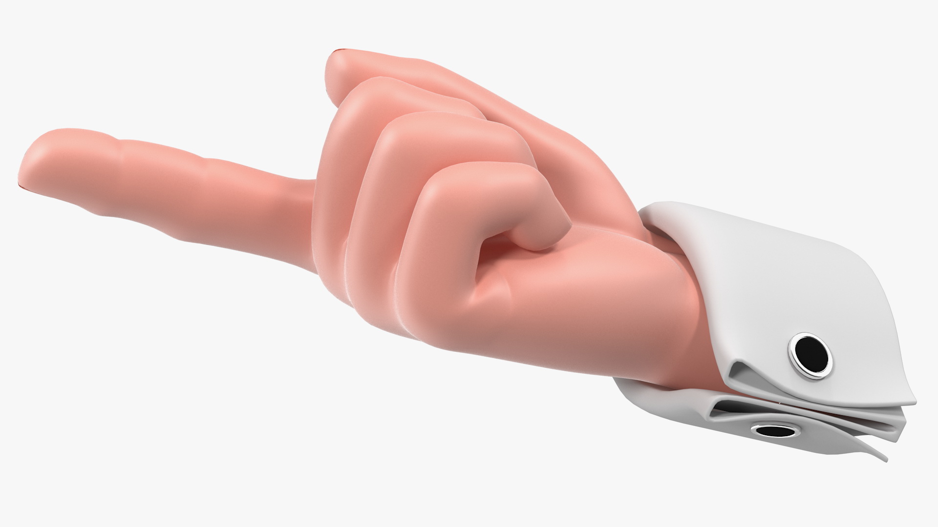 3D Cartoon Man Hand Pointing Gesture model