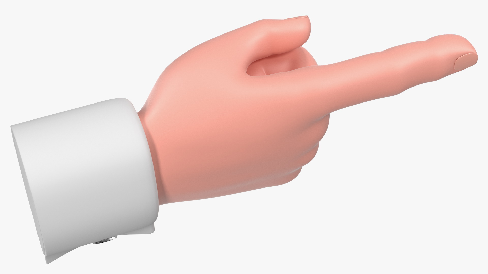 3D Cartoon Man Hand Pointing Gesture model