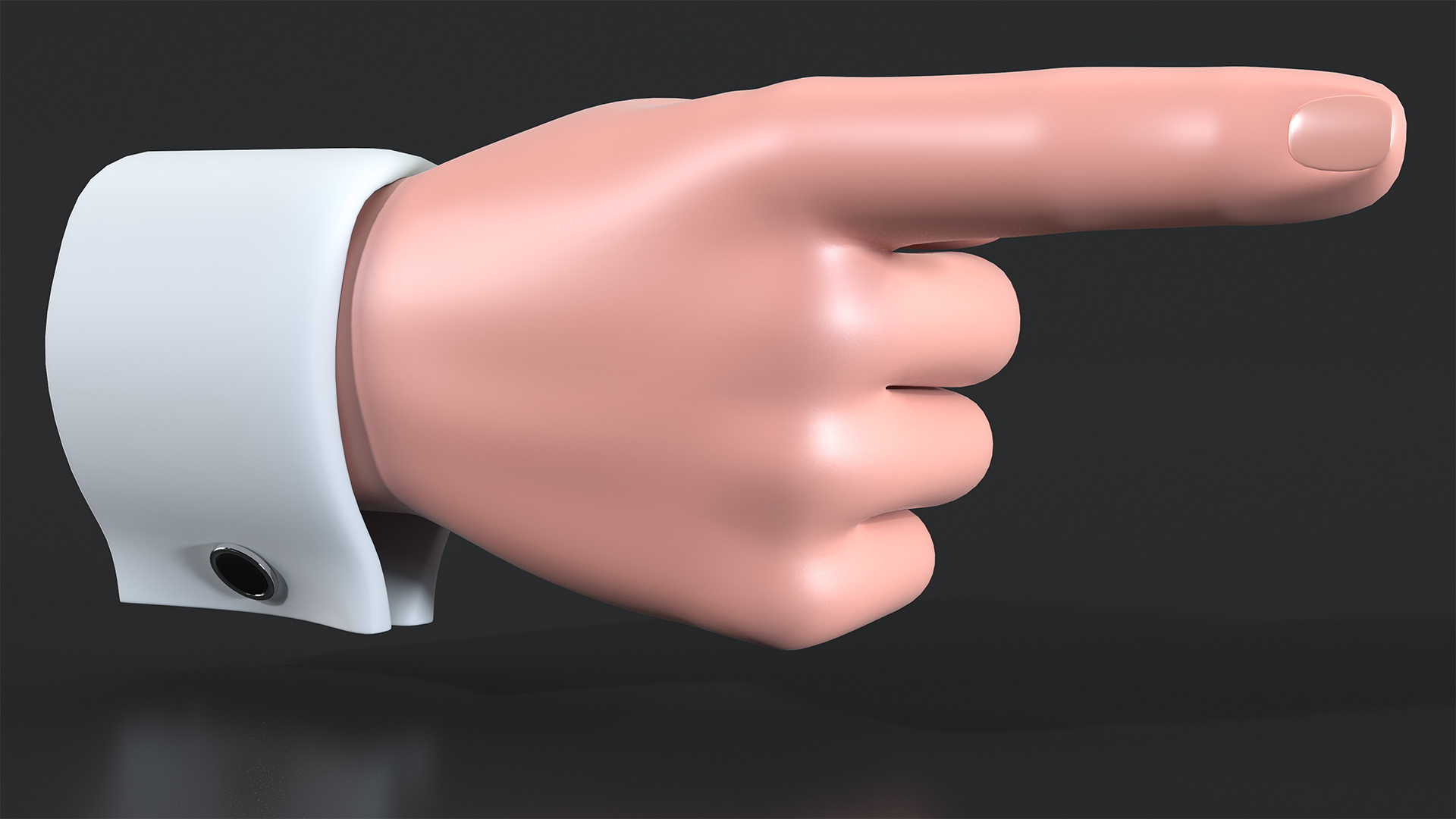 3D Cartoon Man Hand Pointing Gesture model