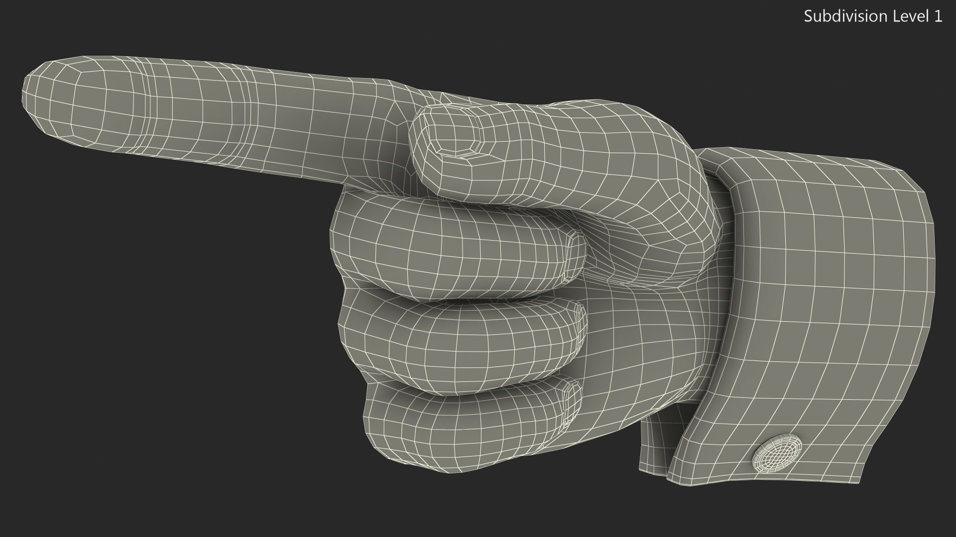 3D Cartoon Man Hand Pointing Gesture model