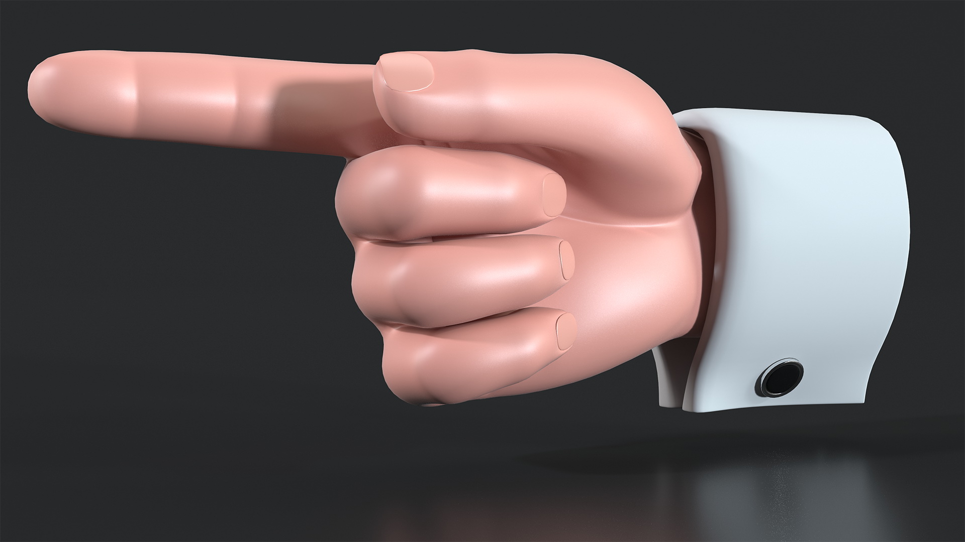 3D Cartoon Man Hand Pointing Gesture model