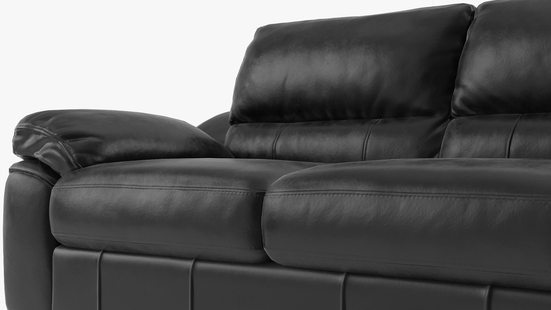3D Black Leather Sofa model