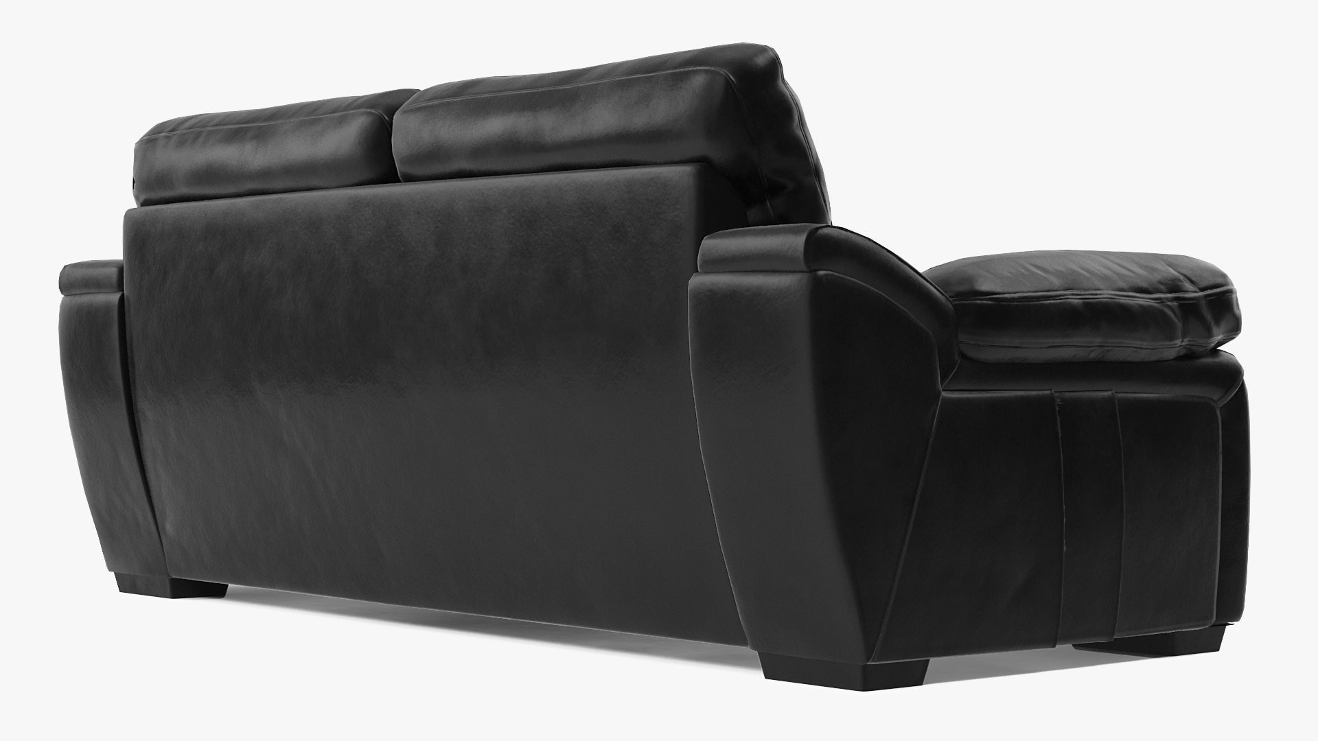 3D Black Leather Sofa model