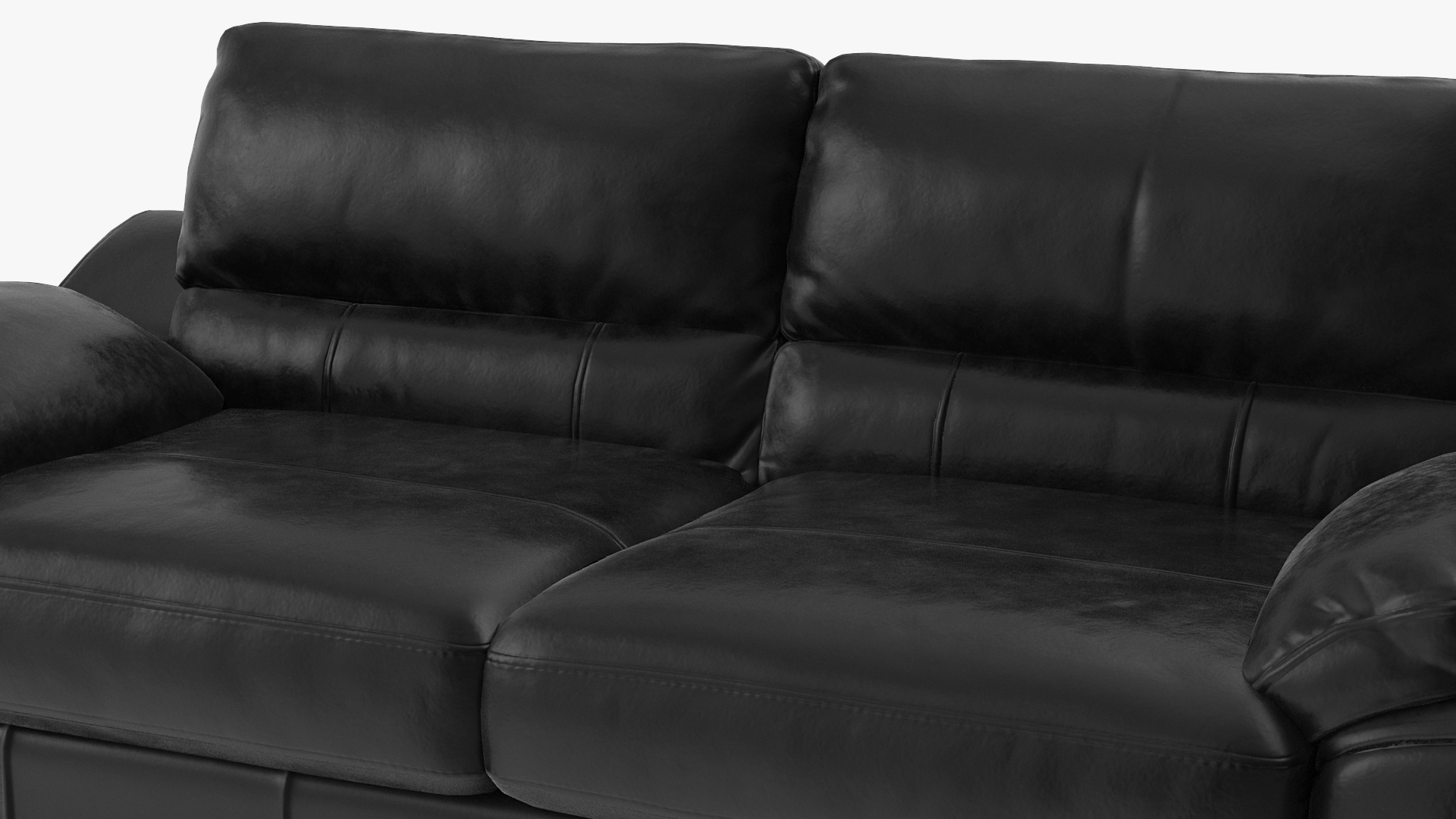 3D Black Leather Sofa model