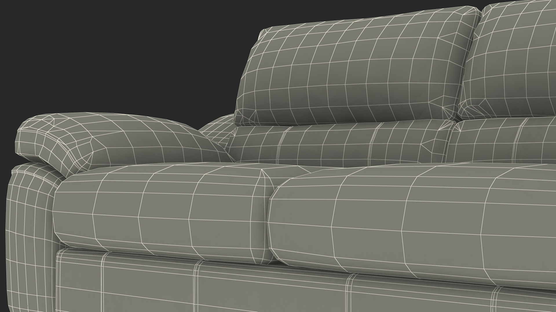 3D Black Leather Sofa model