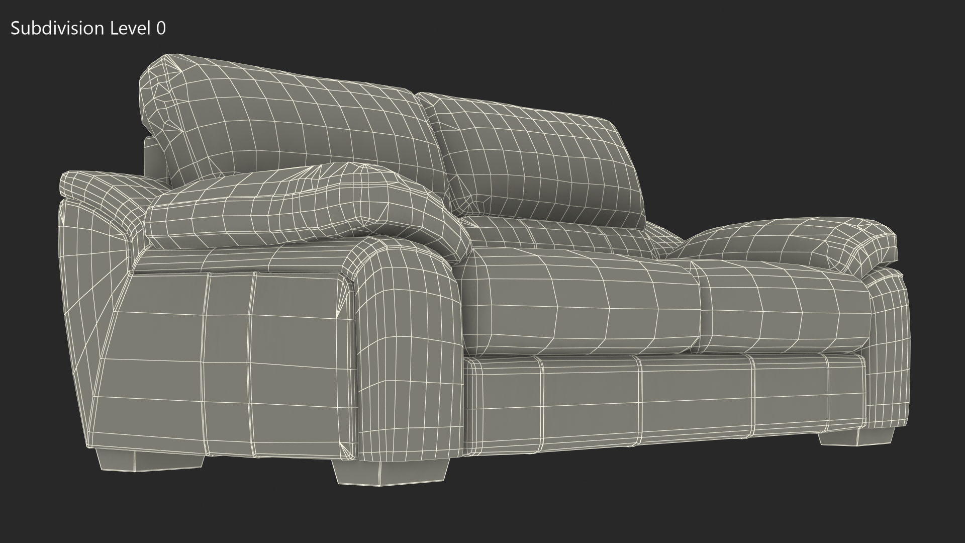 3D Black Leather Sofa model