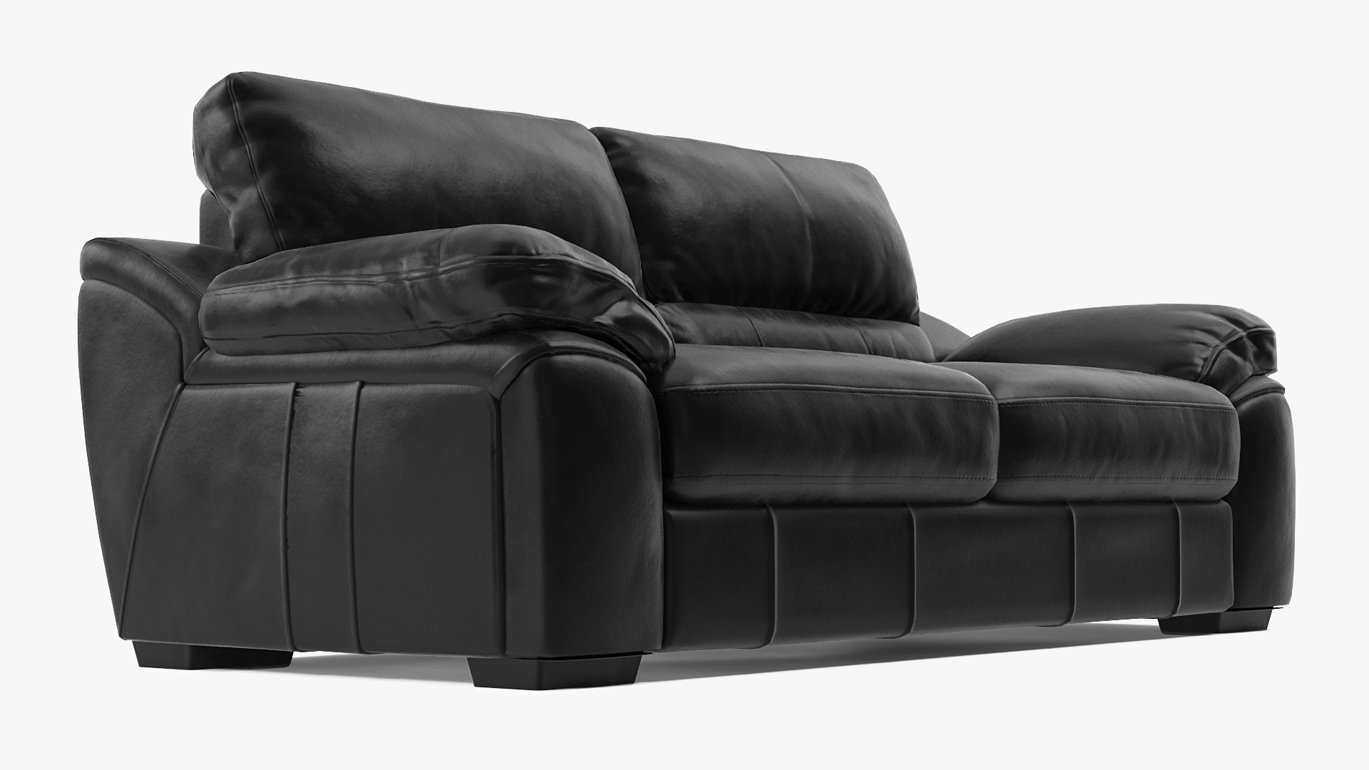 3D Black Leather Sofa model
