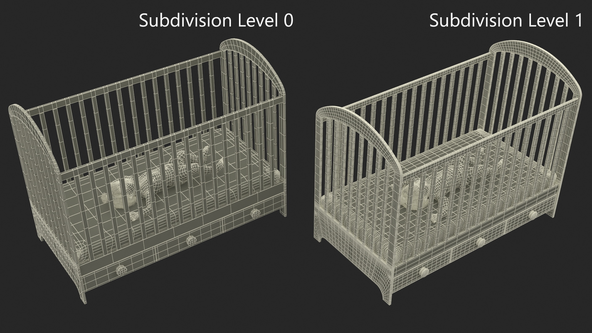 3D Toddler Girl in Bed Sleeping model