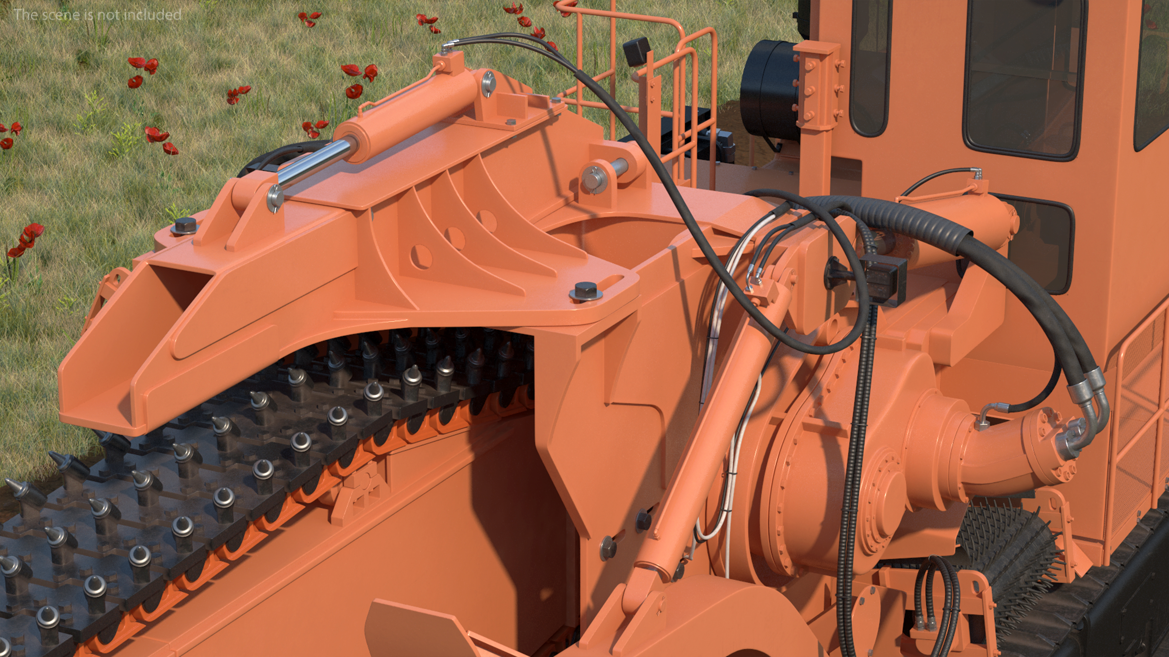3D model Chainsaw Trencher Orange New Rigged