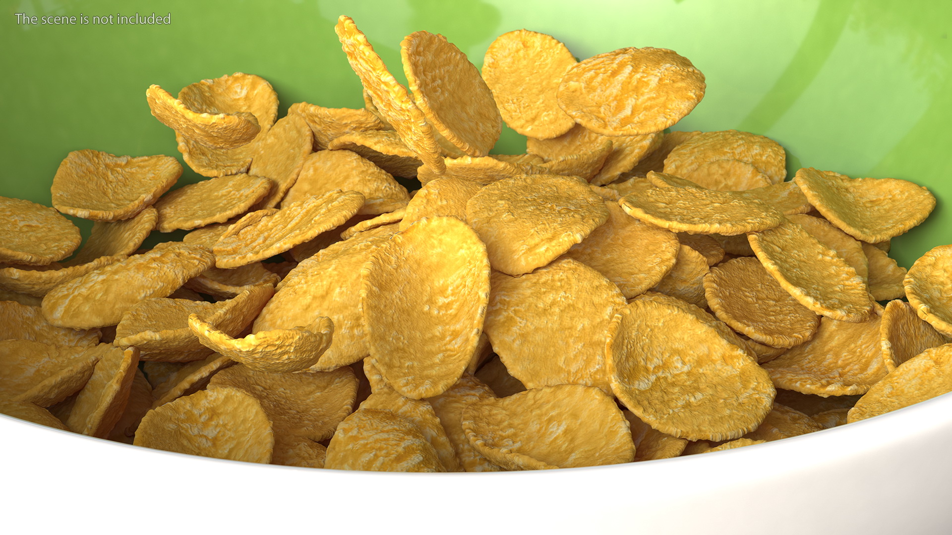 Corn Flakes Falling into Bowl 3D model