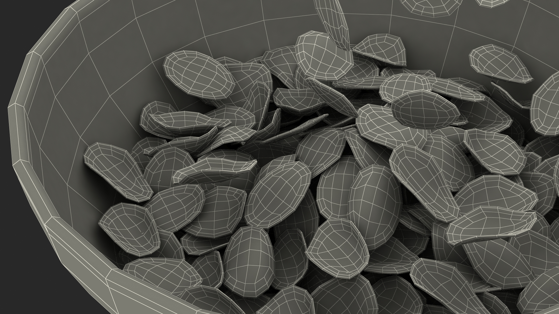 Corn Flakes Falling into Bowl 3D model