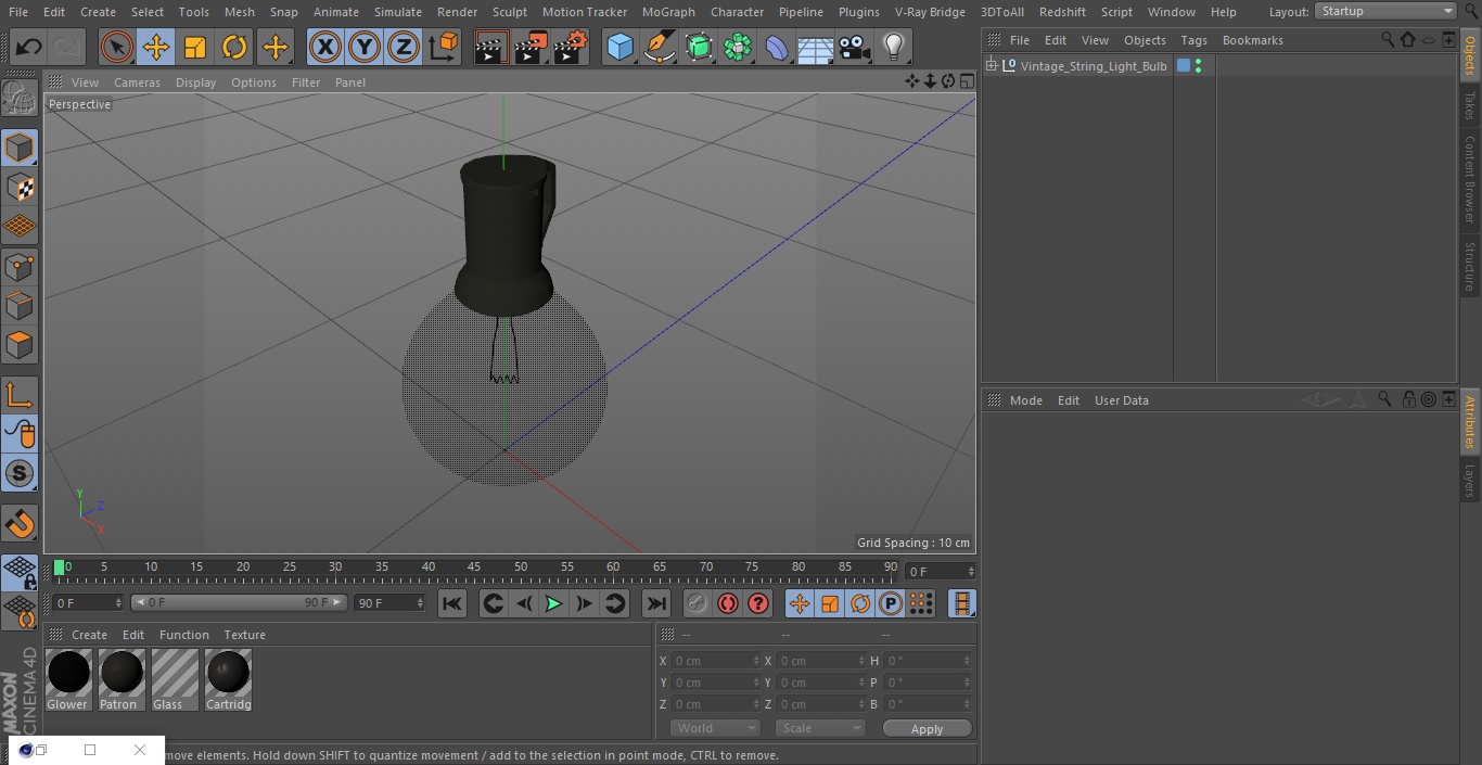 3D model Vintage String Light Bulb