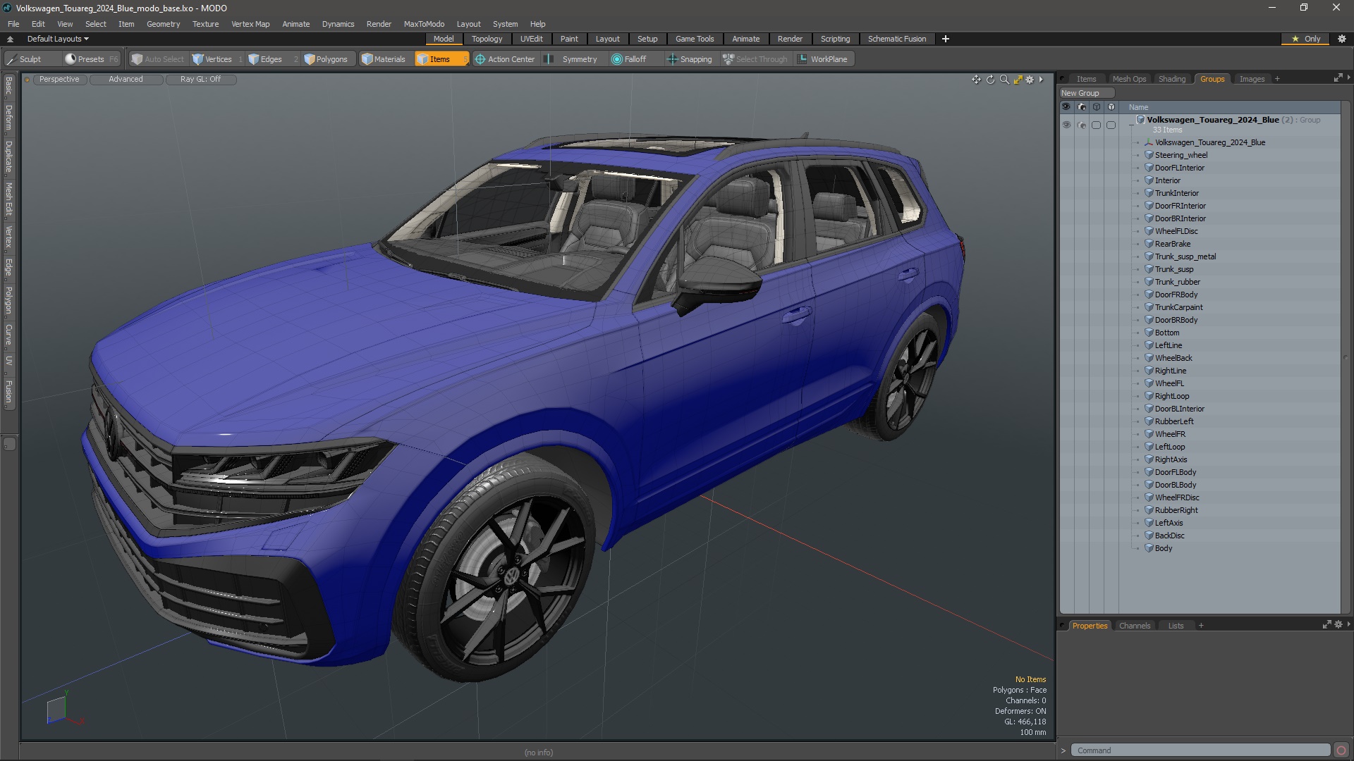 3D Volkswagen Touareg 2024 Blue model