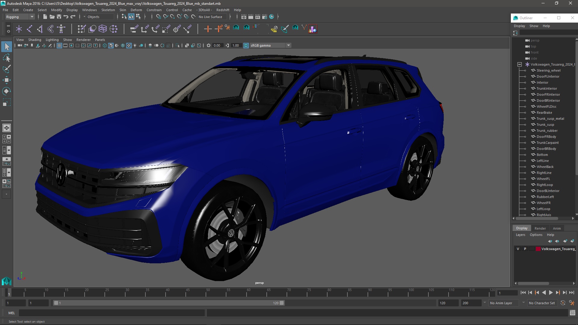 3D Volkswagen Touareg 2024 Blue model
