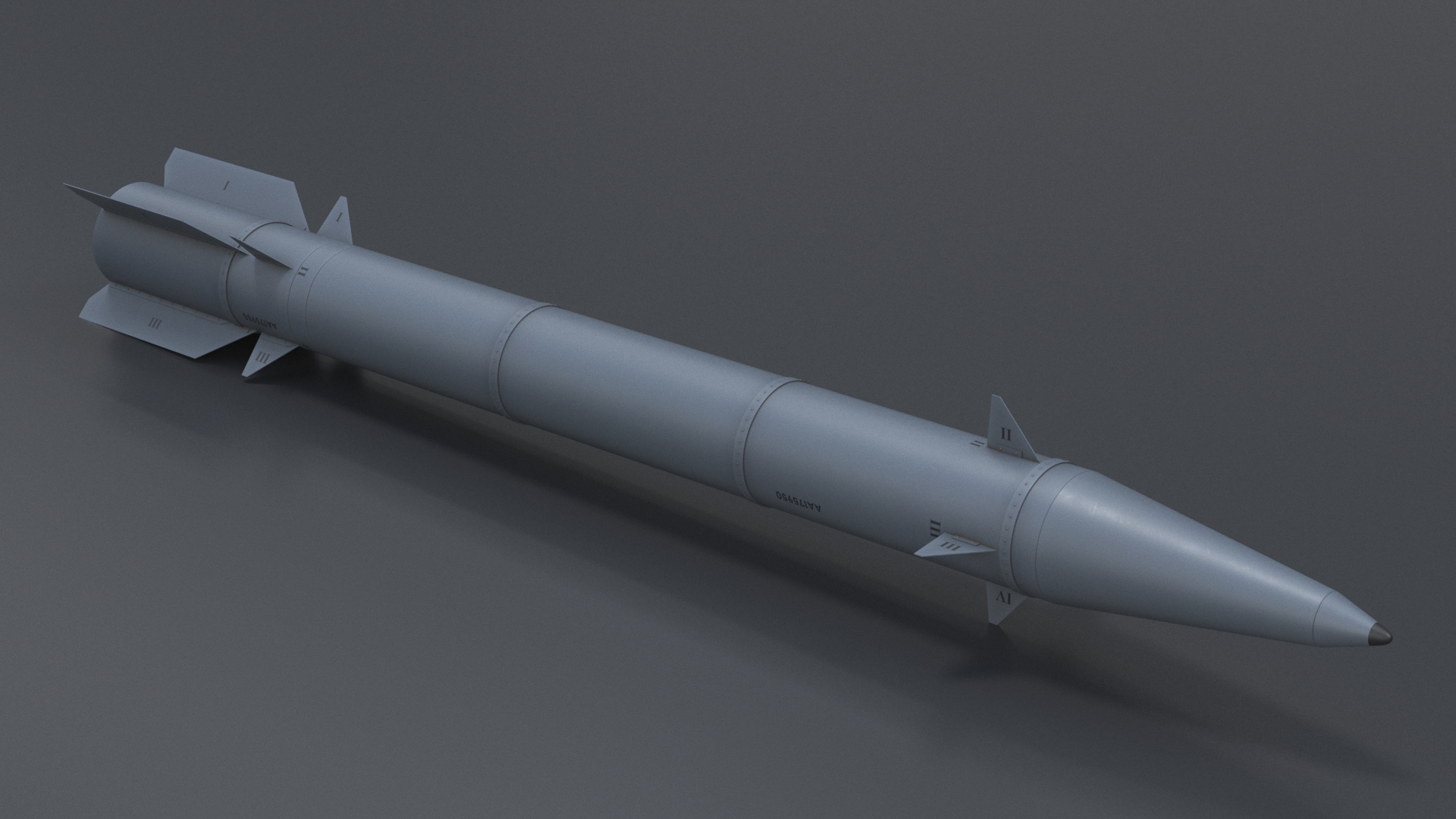 3D Fath-360 Compact Tactical Missile Grey model
