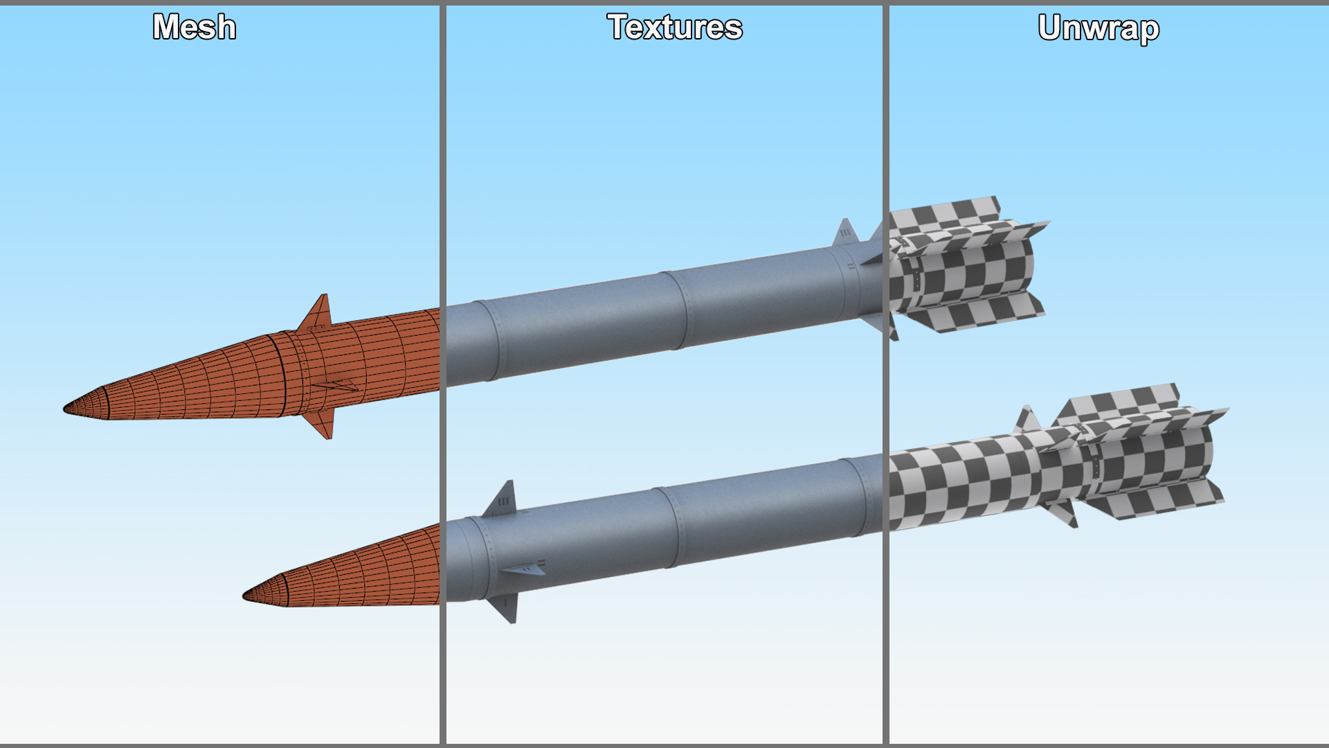 3D Fath-360 Compact Tactical Missile Grey model