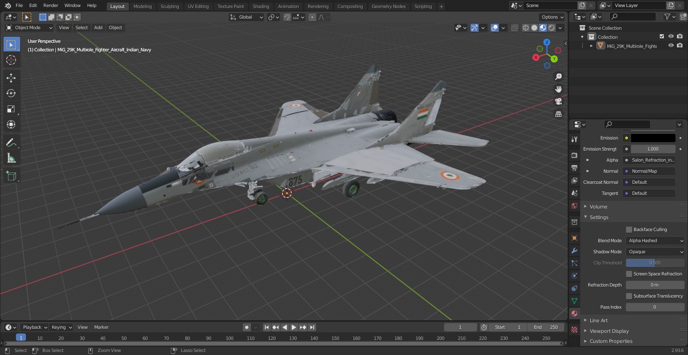 3D MiG 29K Multirole Fighter Aircraft Indian Navy