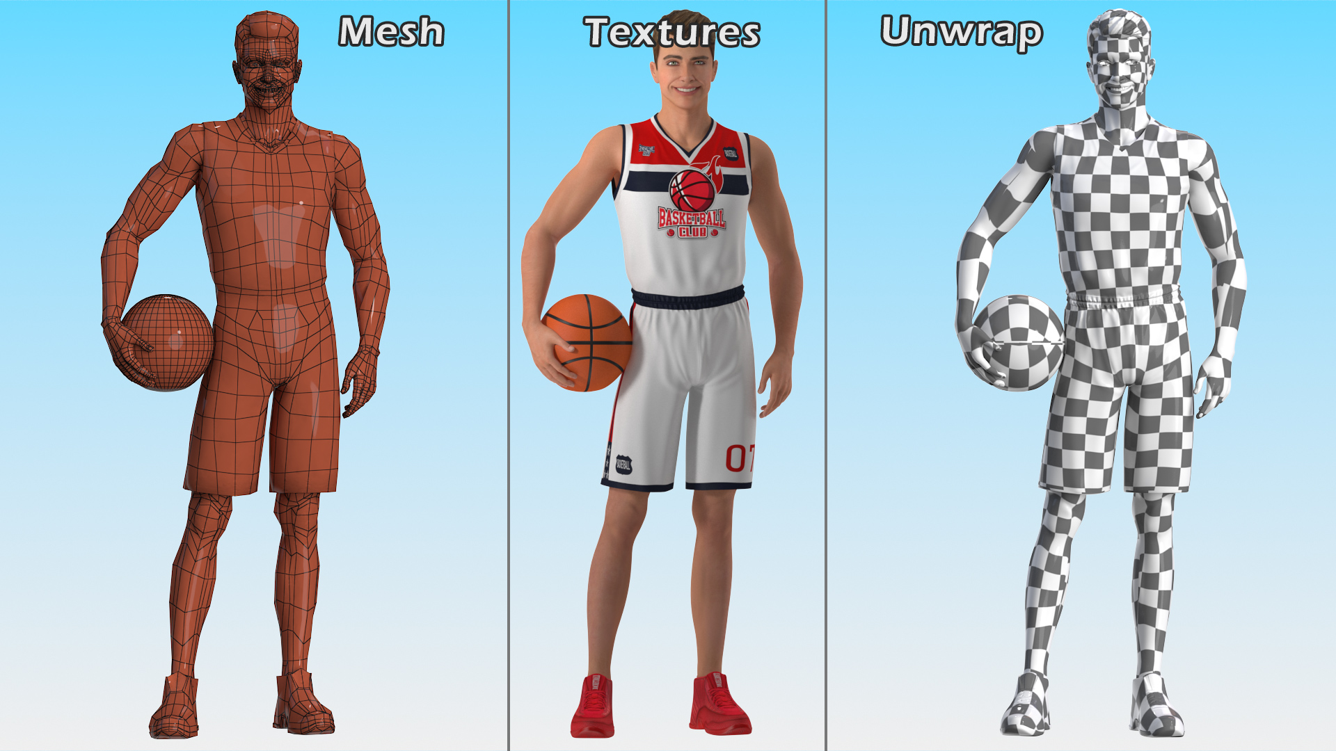 3D model Teenage Boy Holding Basketball Ball
