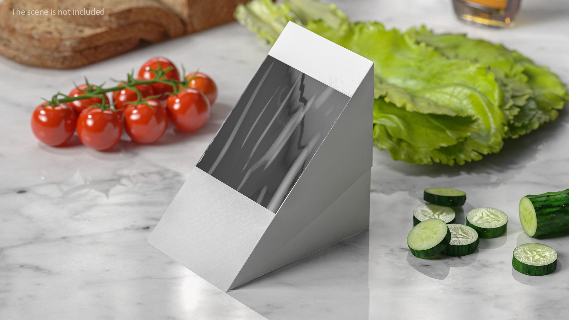 3D model White Paper Large Sandwich Box