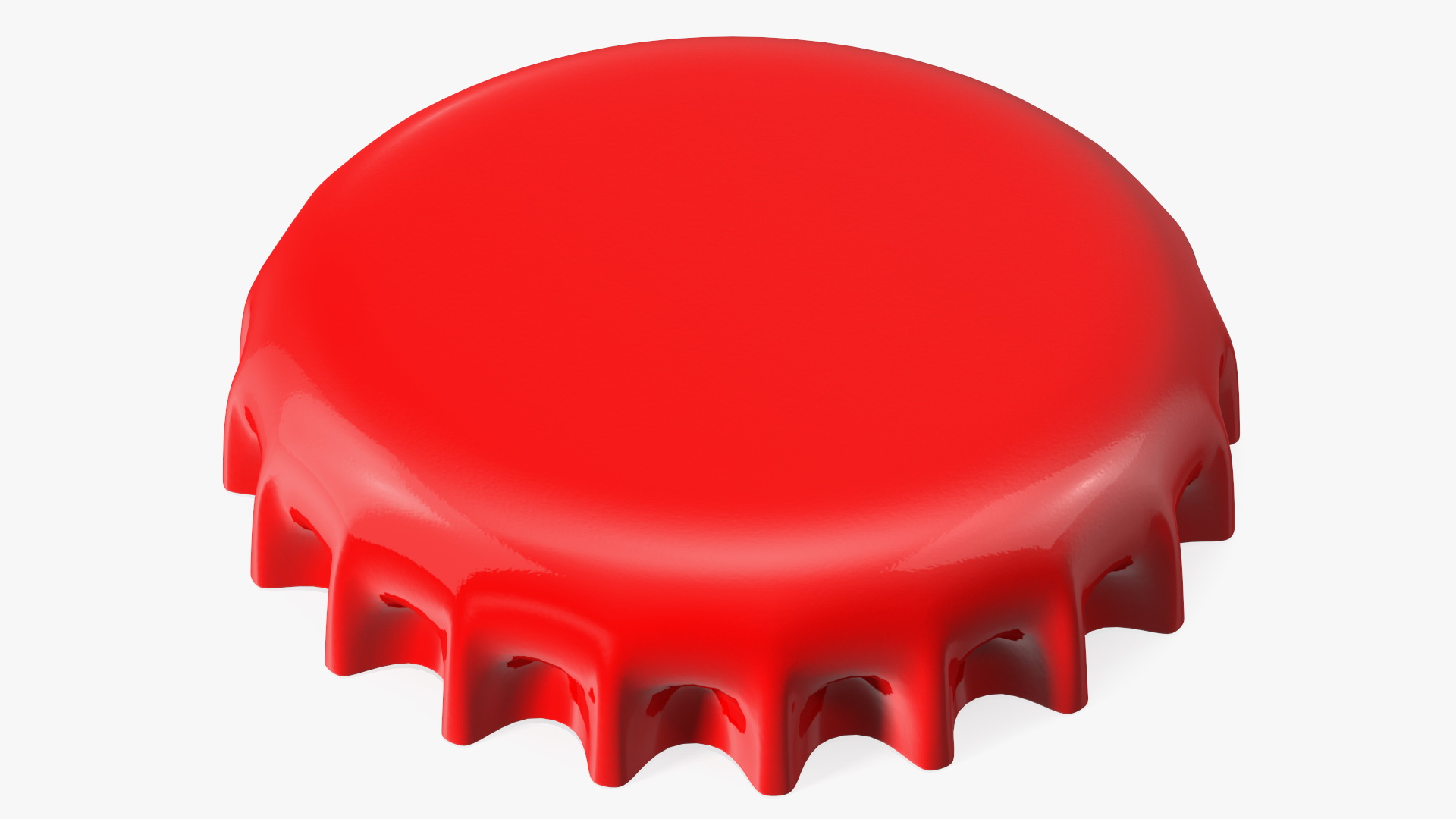 3D model Crown Cork Bottle Cap Red