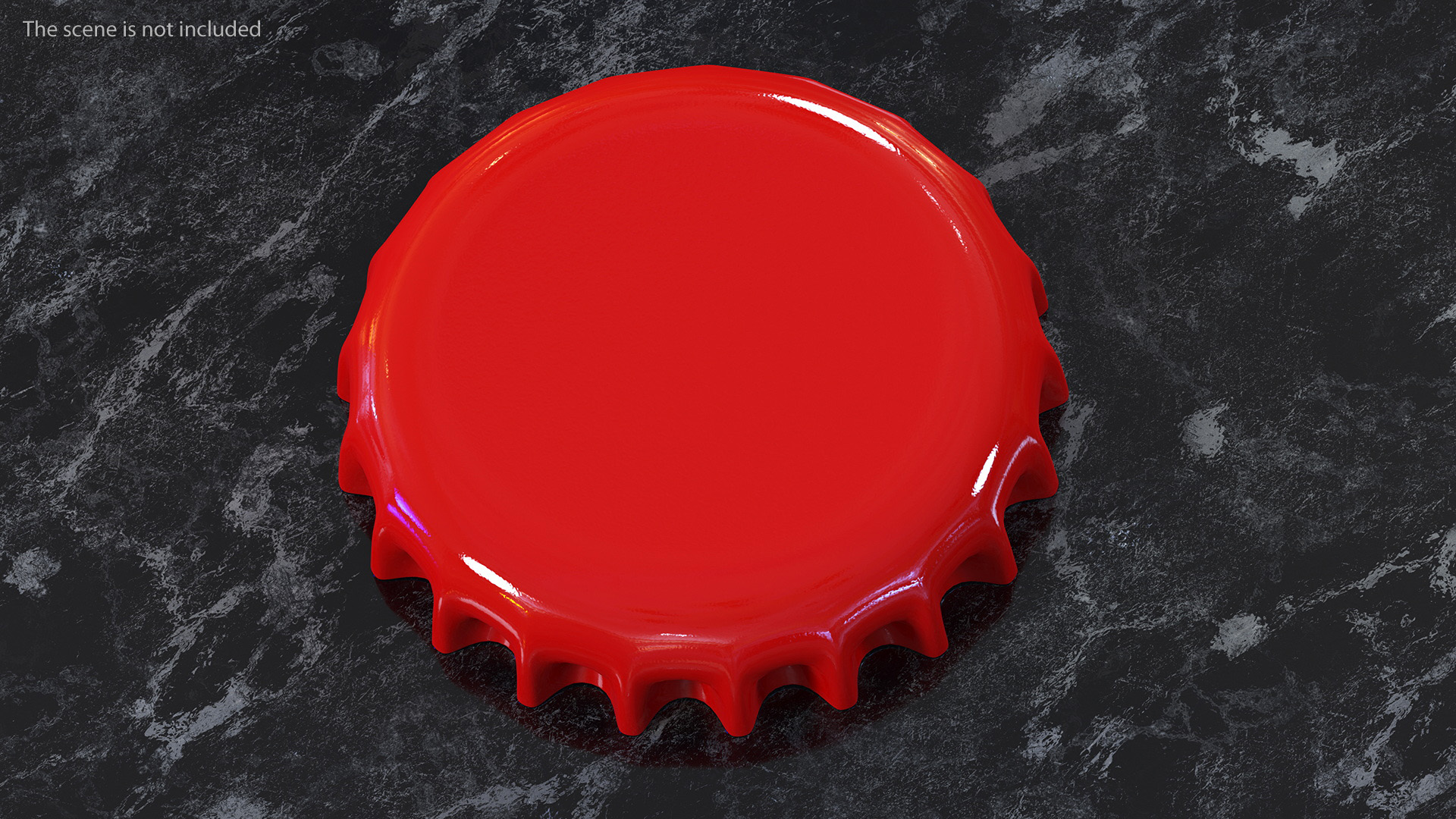 3D model Crown Cork Bottle Cap Red