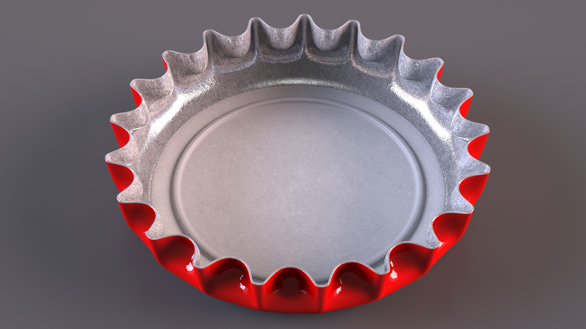 3D model Crown Cork Bottle Cap Red