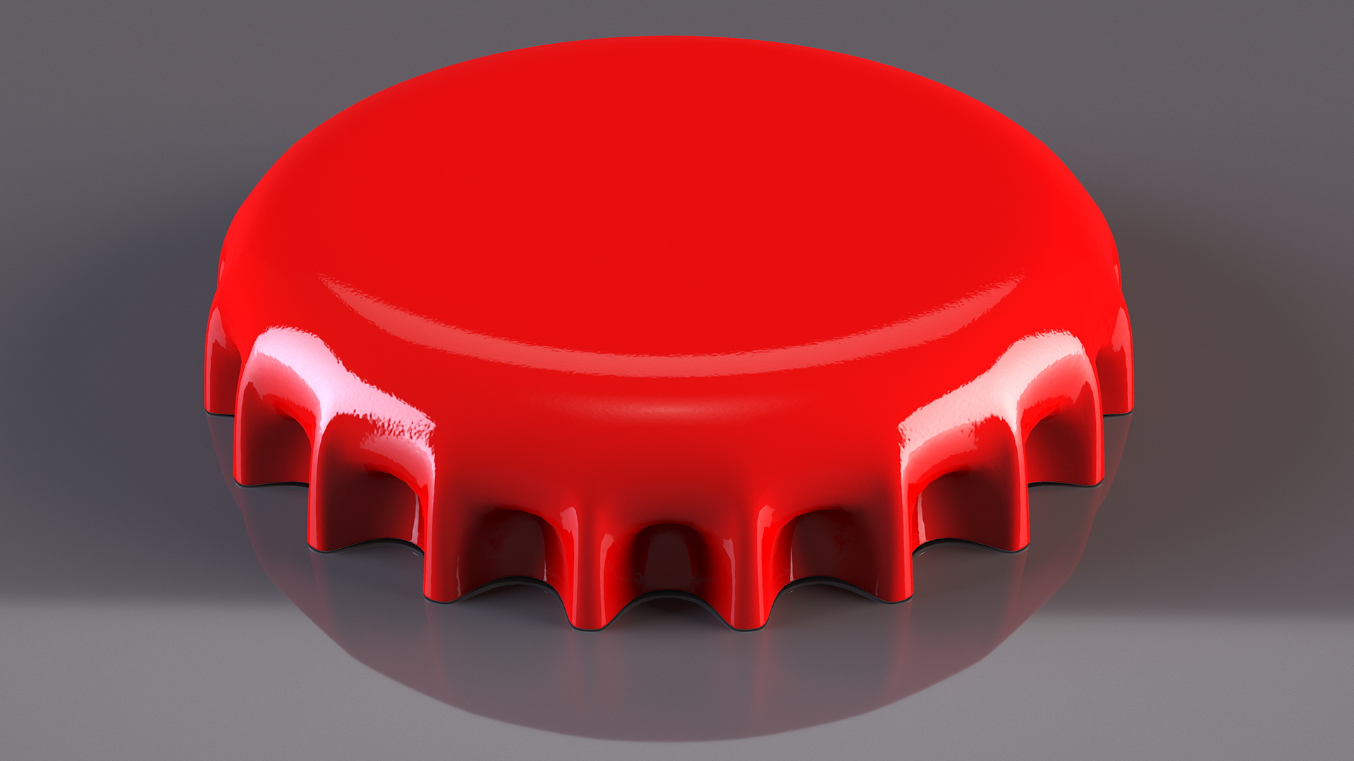 3D model Crown Cork Bottle Cap Red