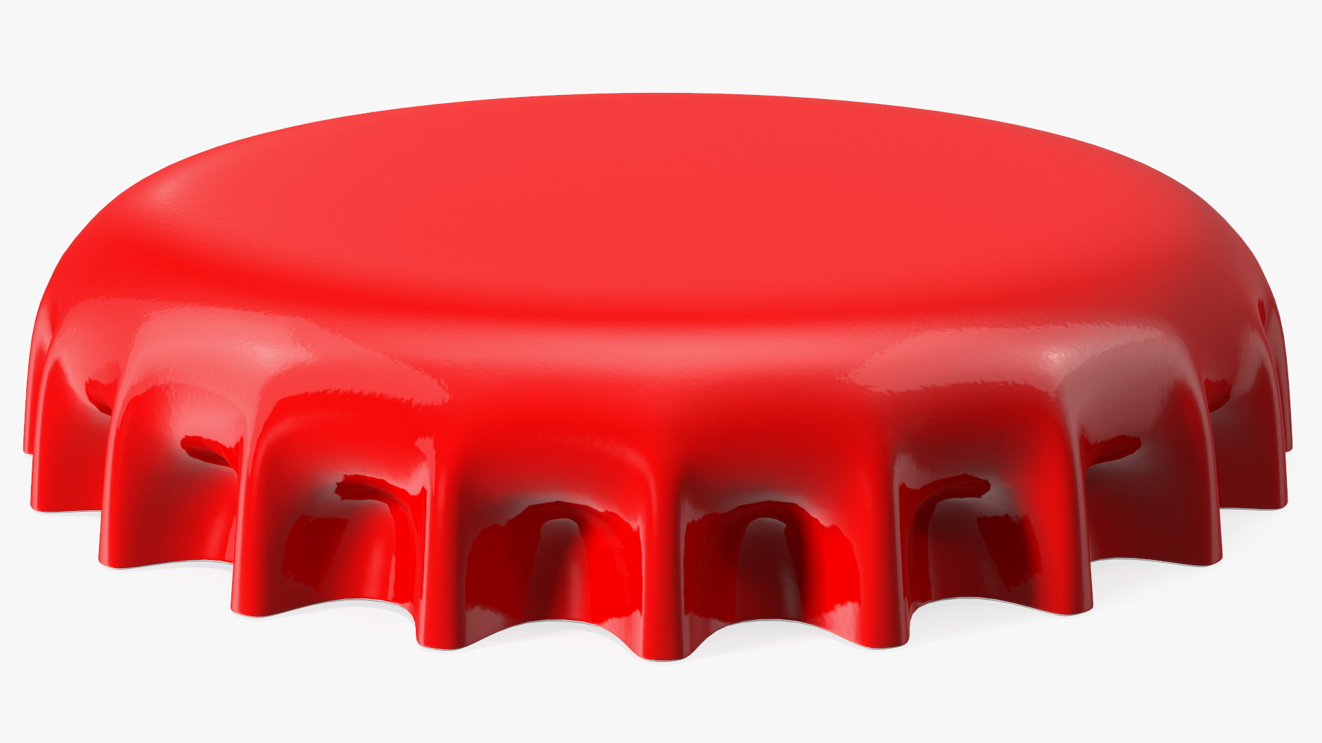 3D model Crown Cork Bottle Cap Red
