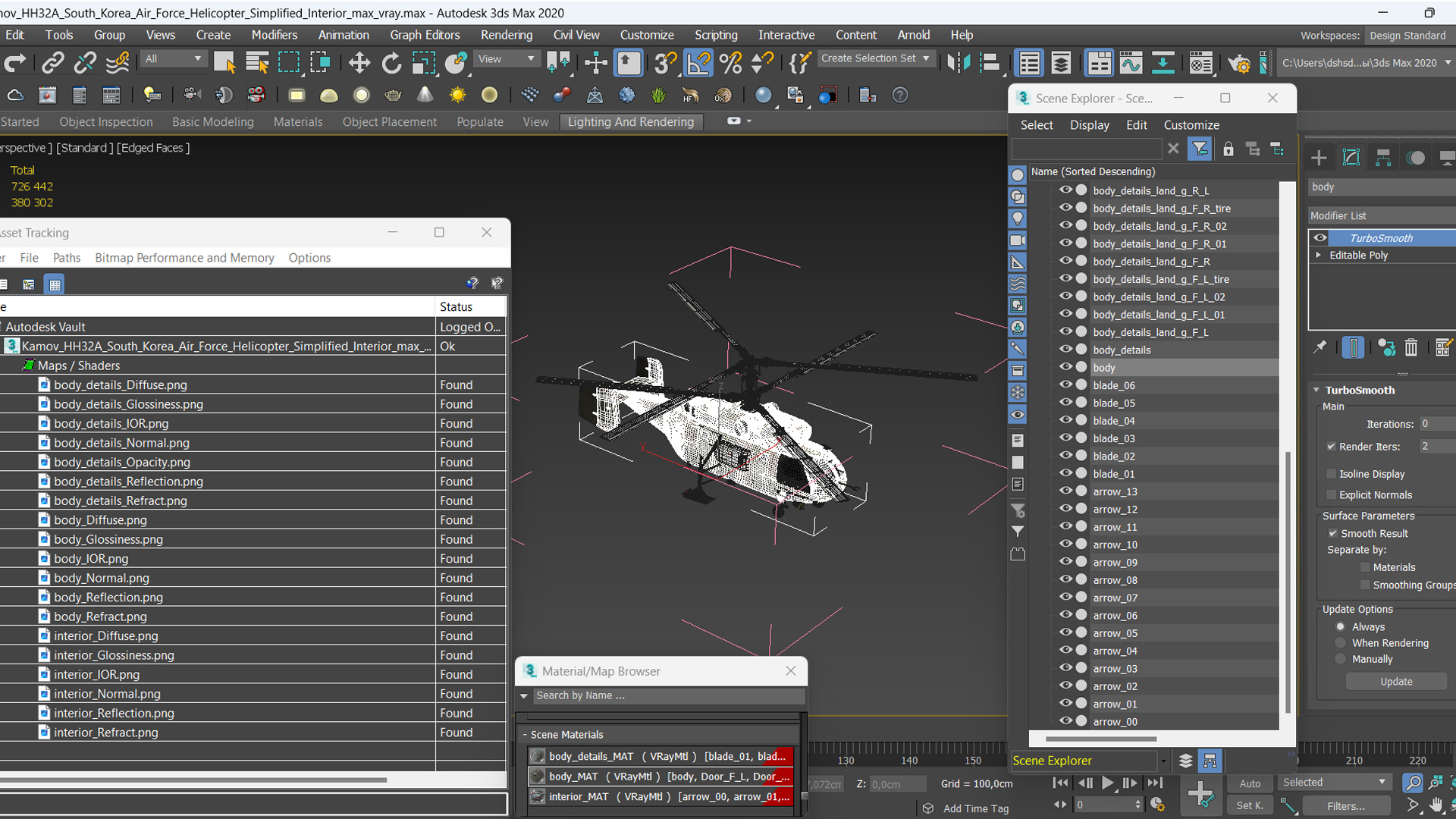 Kamov HH32A South Korea Air Force Helicopter Simplified Interior 3D model