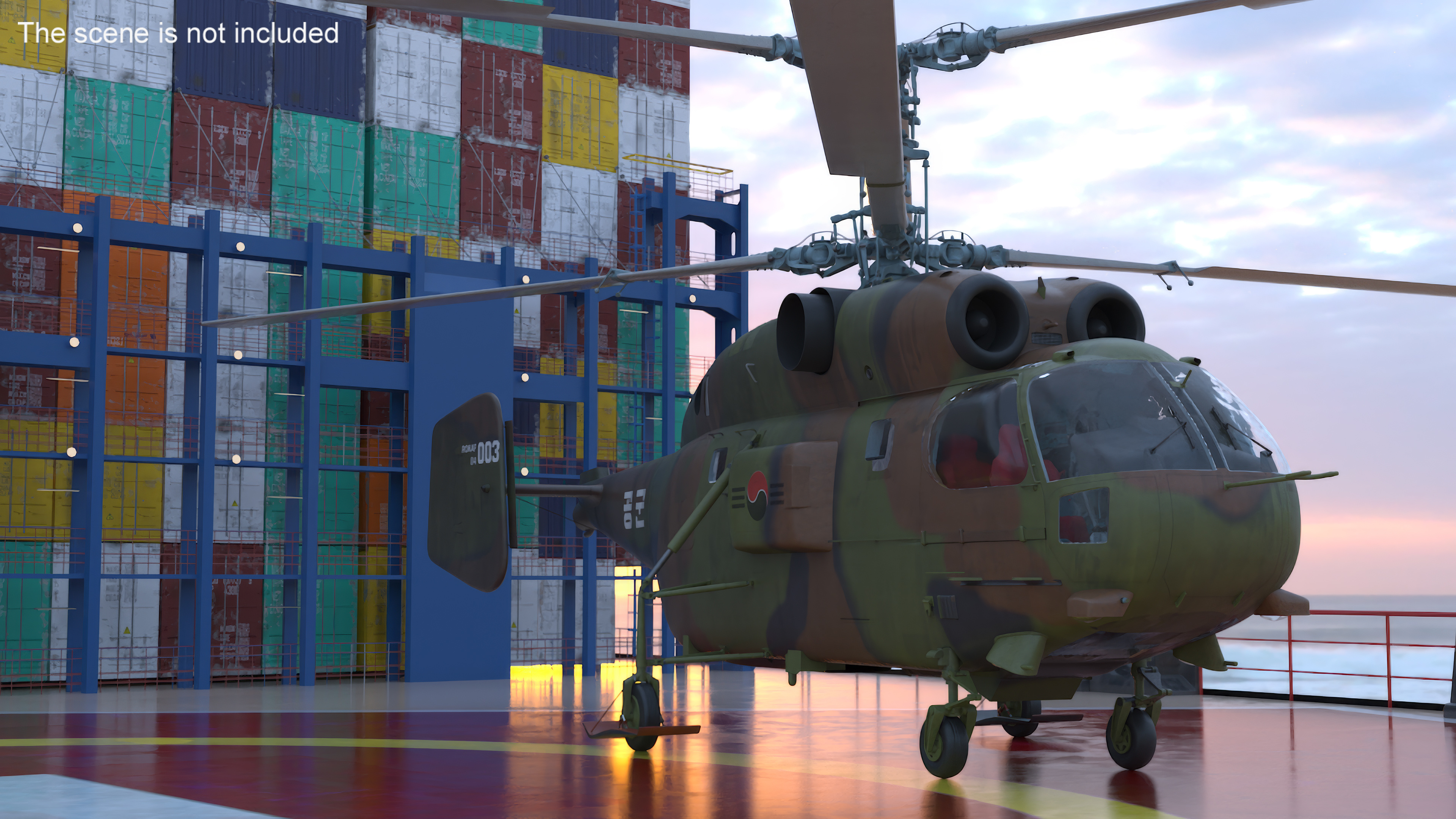 Kamov HH32A South Korea Air Force Helicopter Simplified Interior 3D model