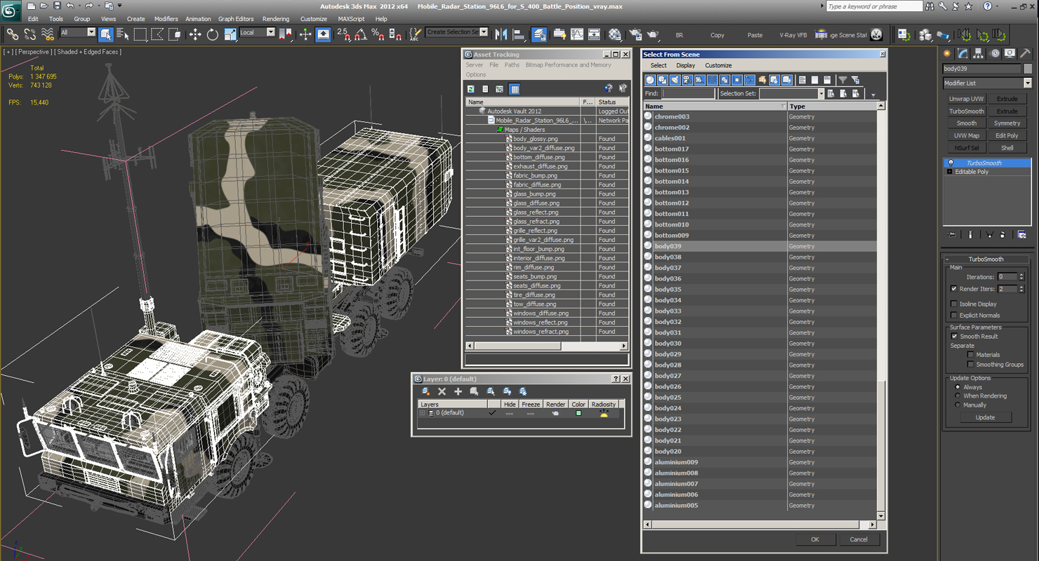3D Mobile Radar Station 96L6 for S 400 Battle Position