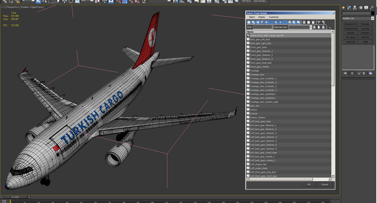 3D model Airbus A310 300F Cargo Aircraft Turkish Cargo