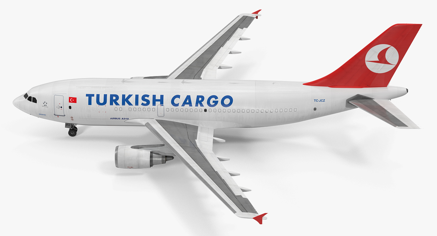 3D model Airbus A310 300F Cargo Aircraft Turkish Cargo