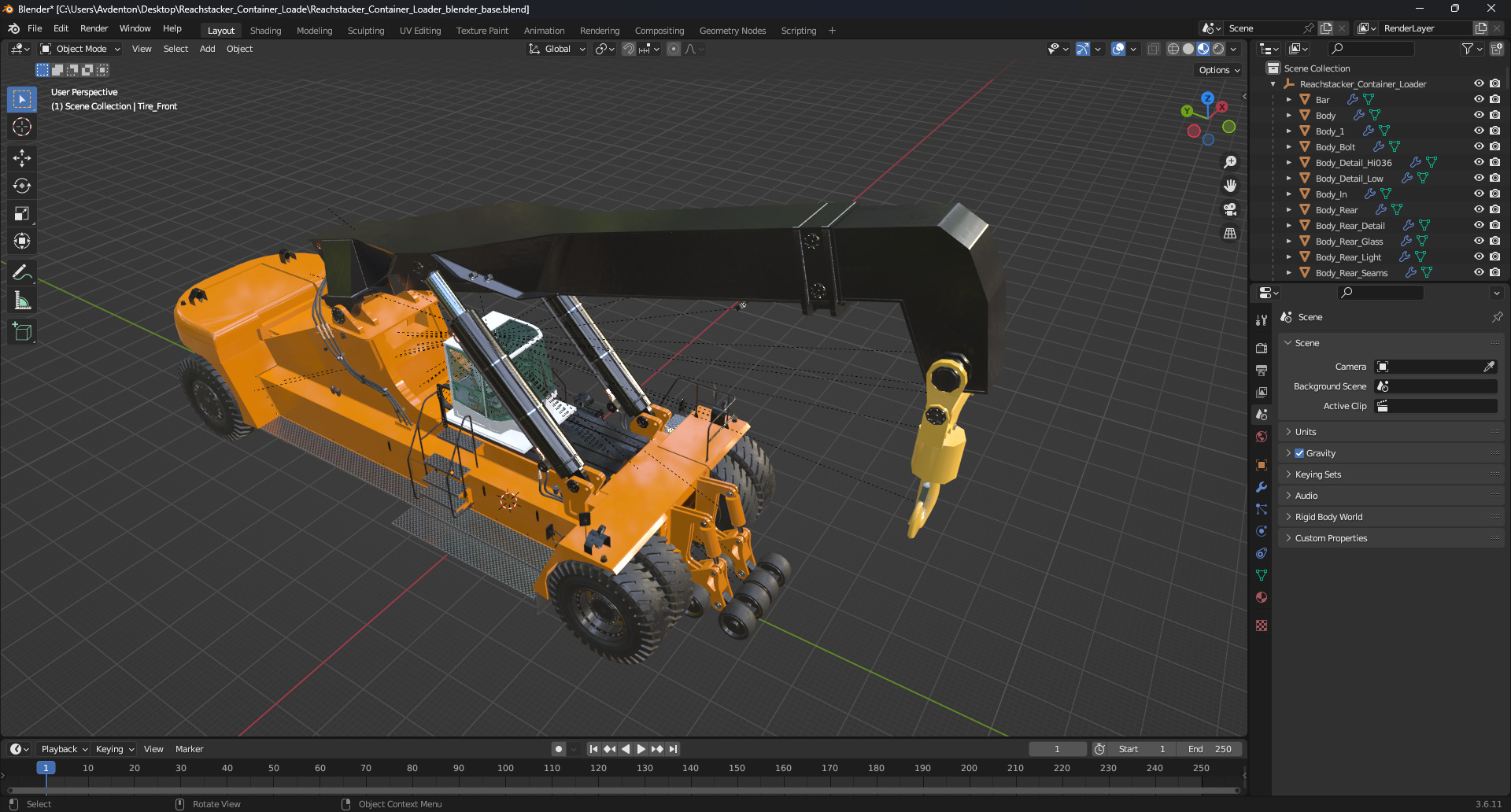 Reachstacker Container Loader 3D model