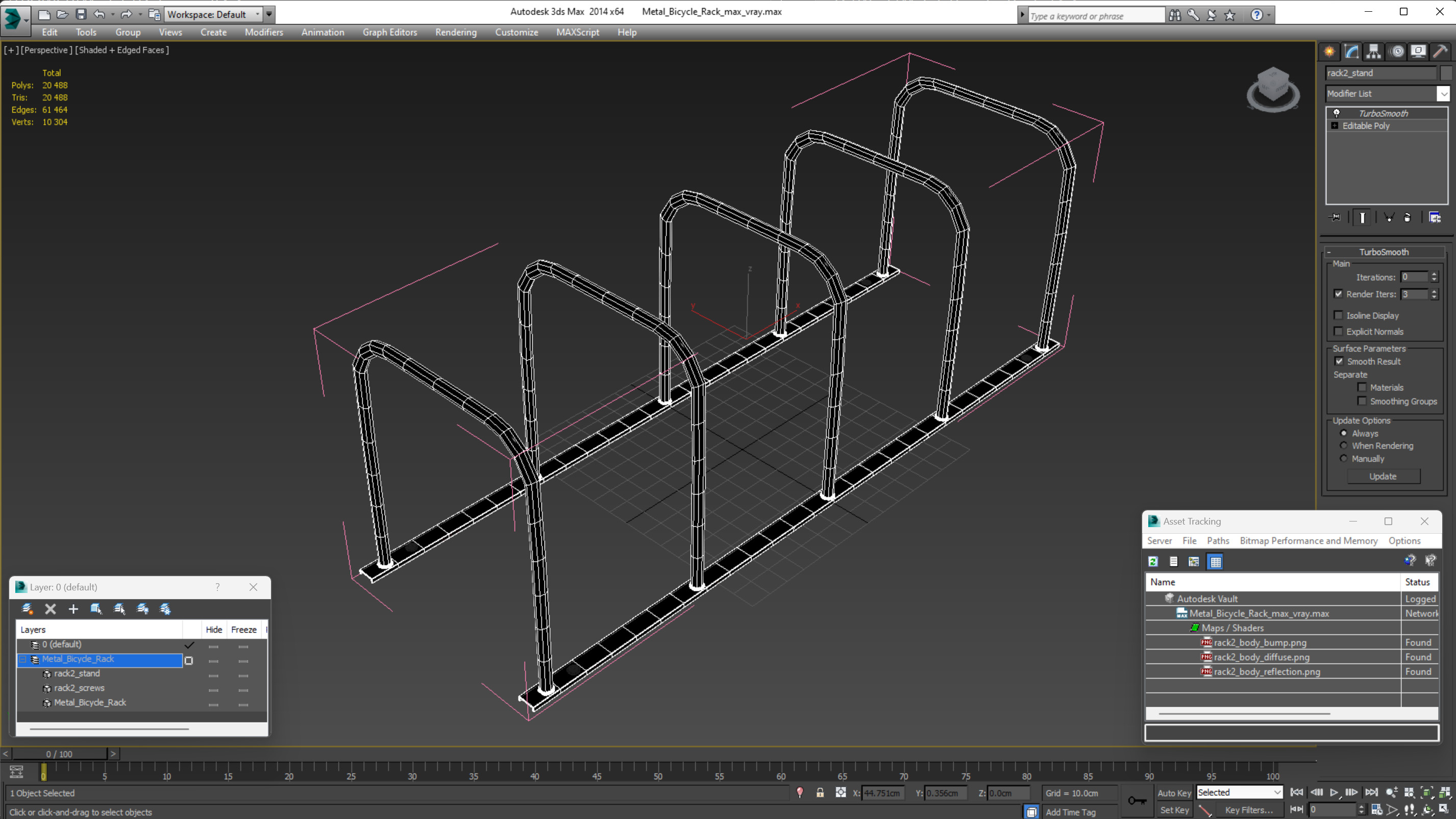 3D Metal Bicycle Rack model