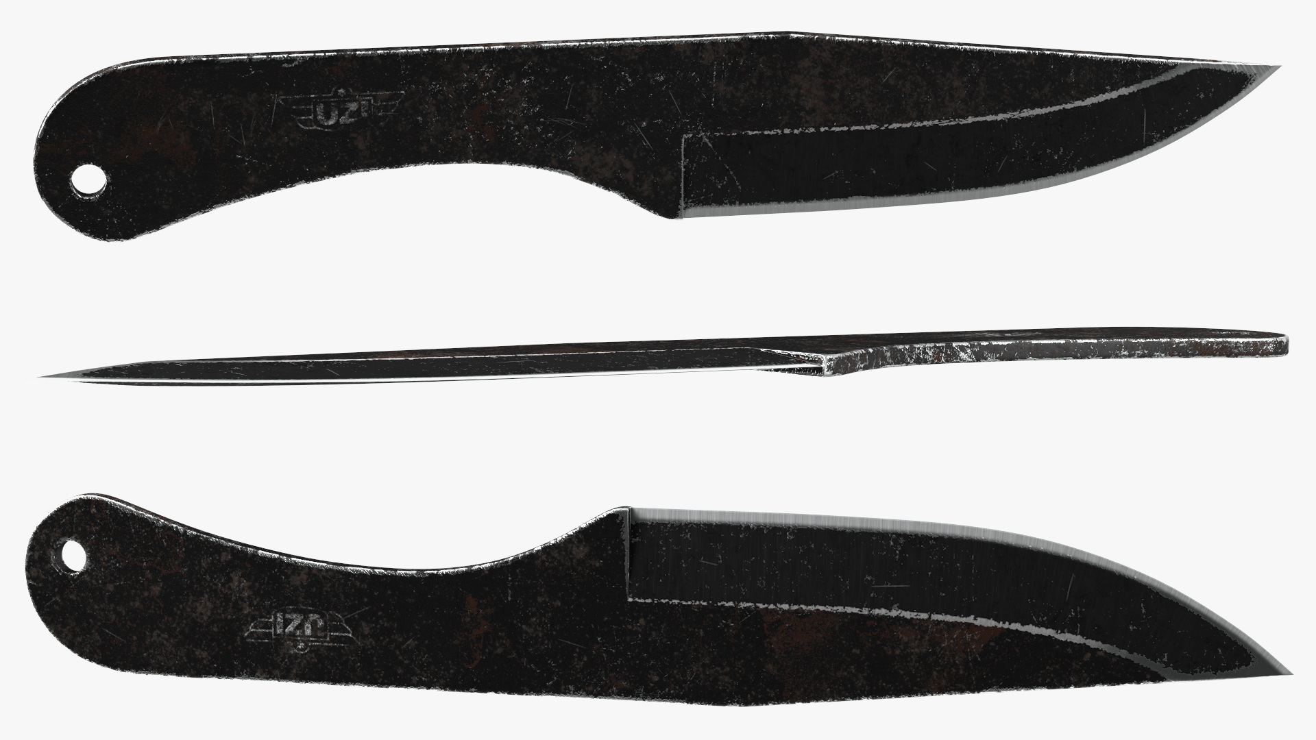 Fling Throwing Knife Old 3D model