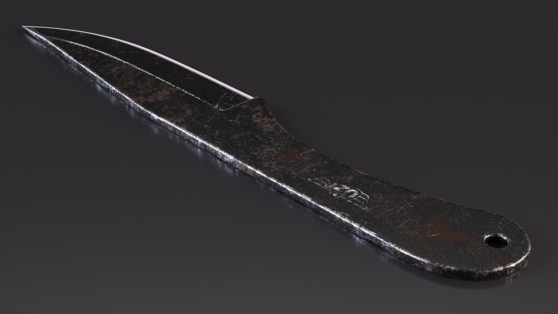 Fling Throwing Knife Old 3D model