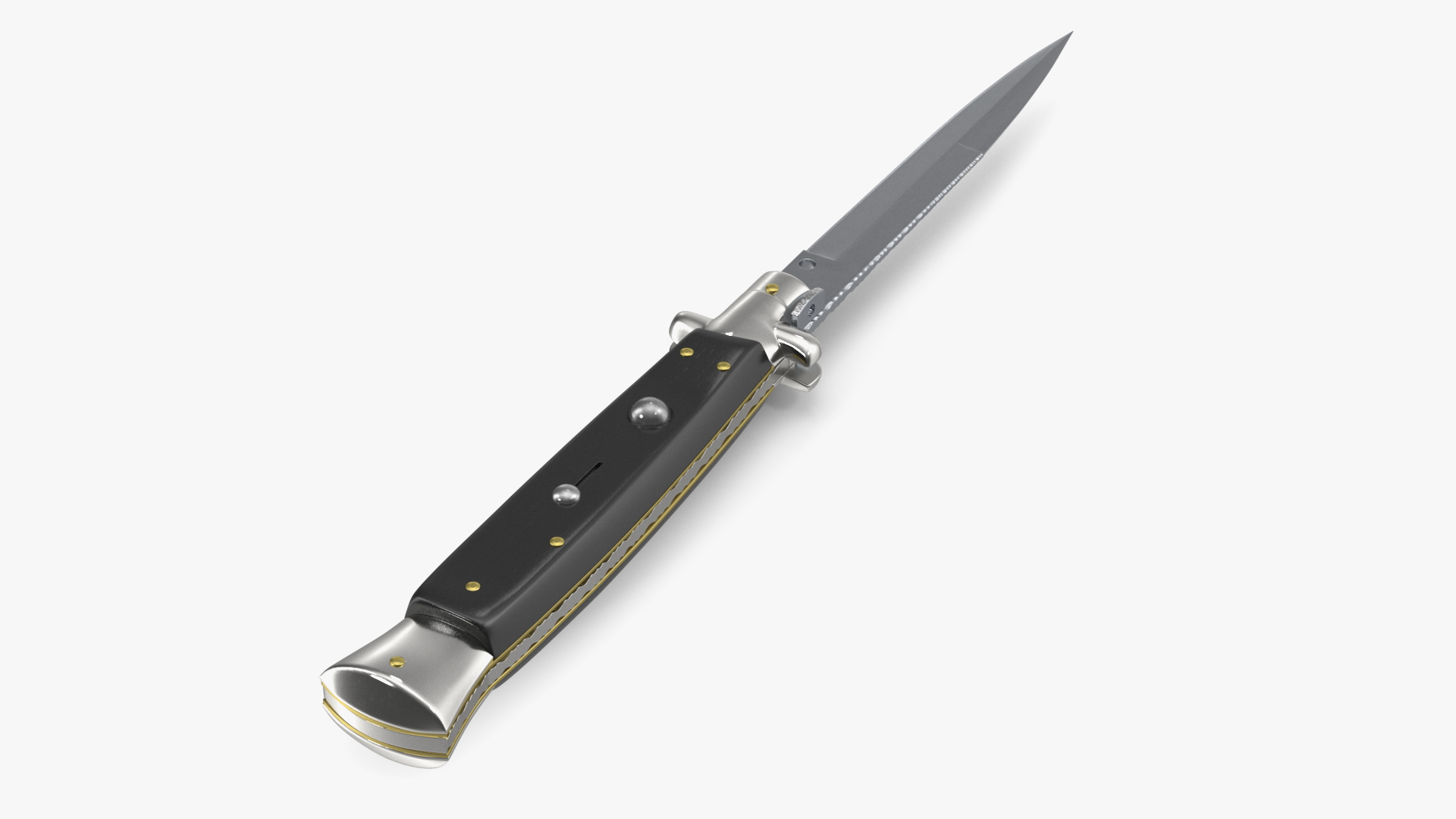 3D Automatic Switchblade Stiletto Knife Wood Handle model