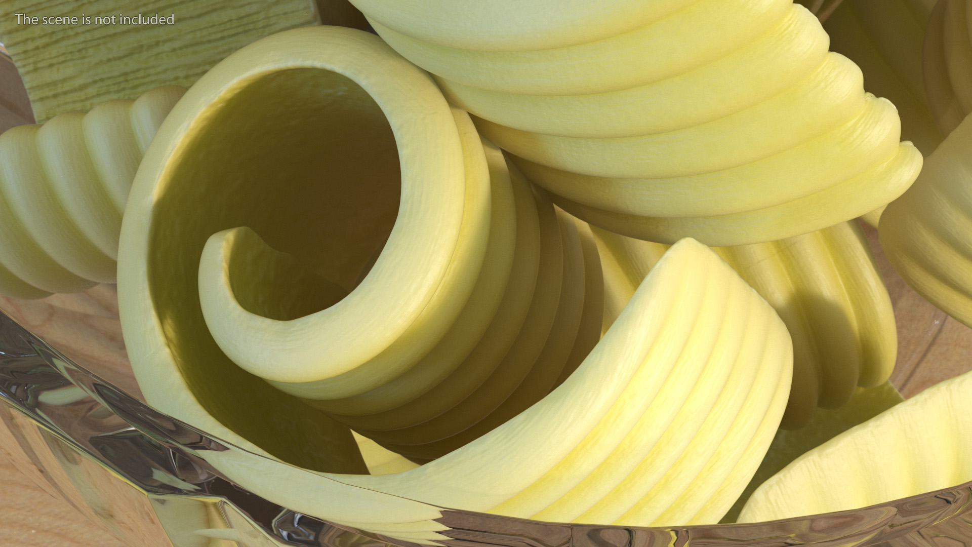 Curled Piece of Butter 3D
