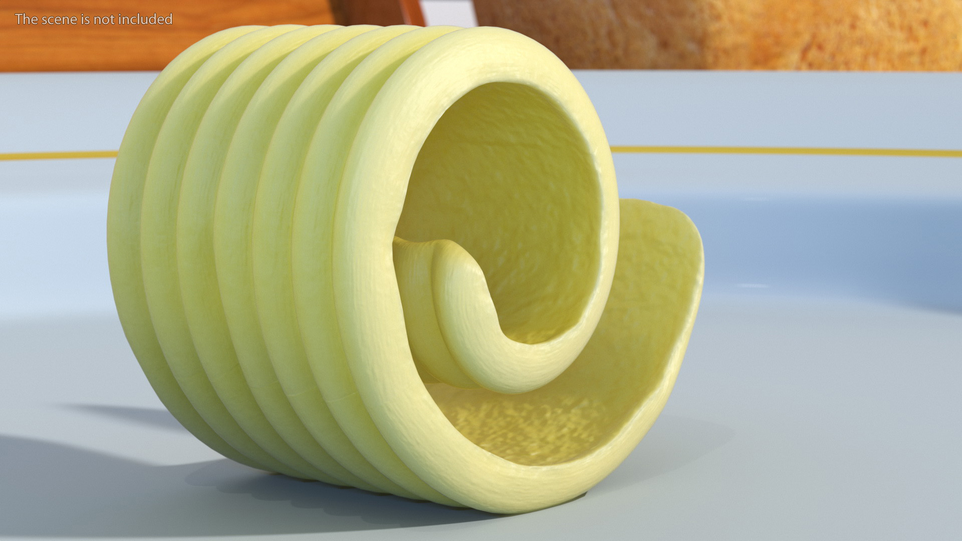 Curled Piece of Butter 3D