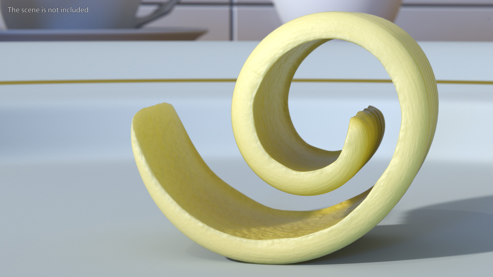 Curled Piece of Butter 3D