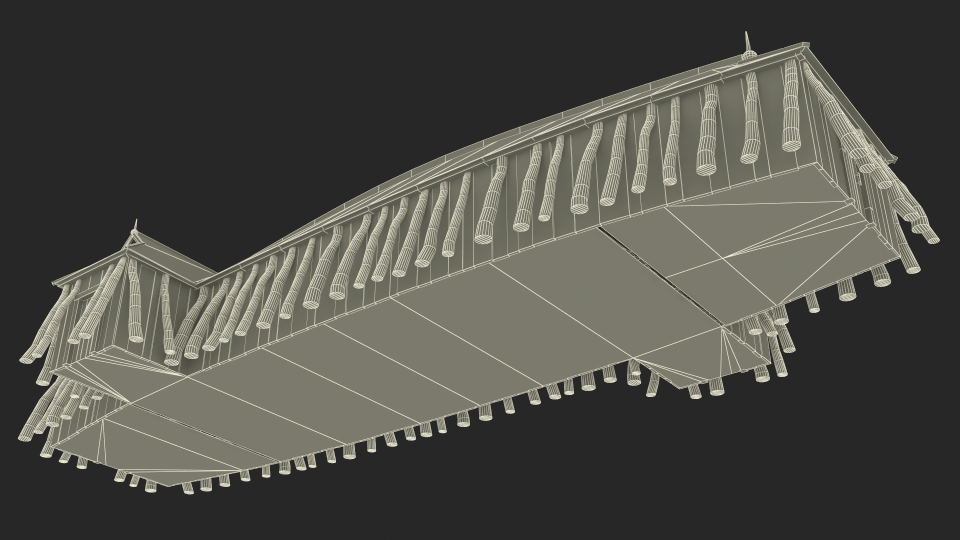 3D model Scandinavian Vikings Longhouse
