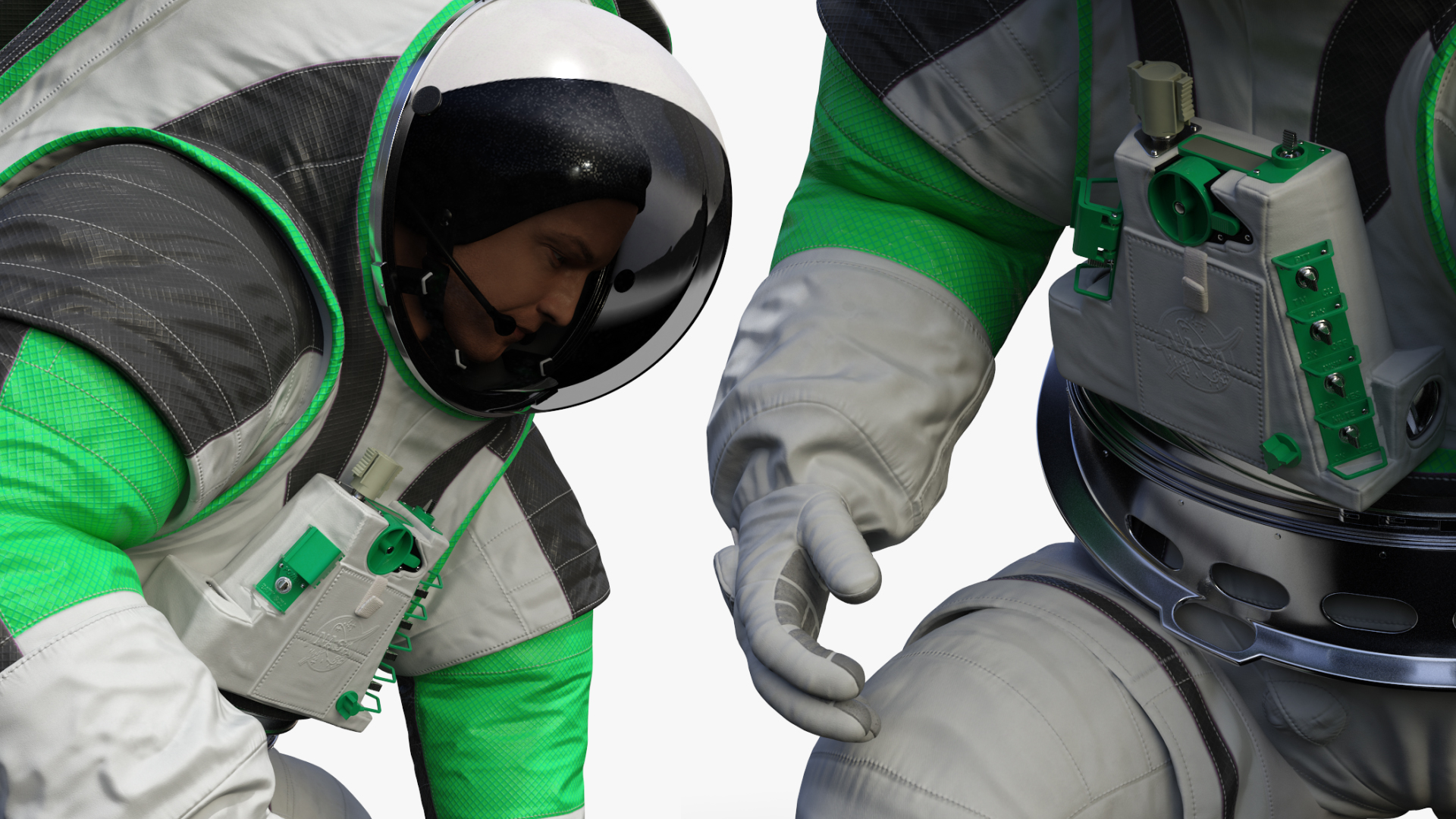 3D model Astronaut Wearing xEMU Working Pose