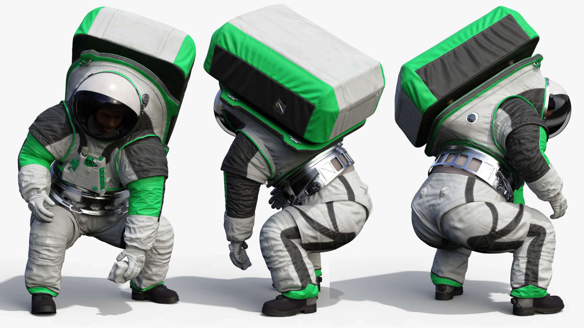 3D model Astronaut Wearing xEMU Working Pose