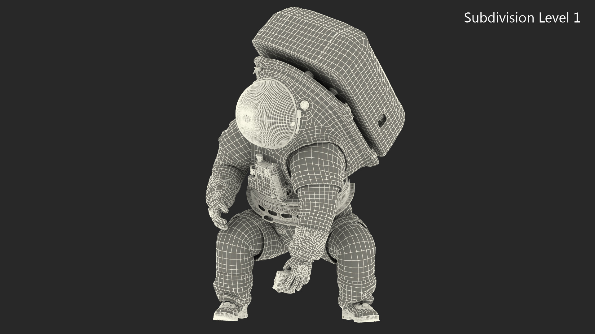3D model Astronaut Wearing xEMU Working Pose
