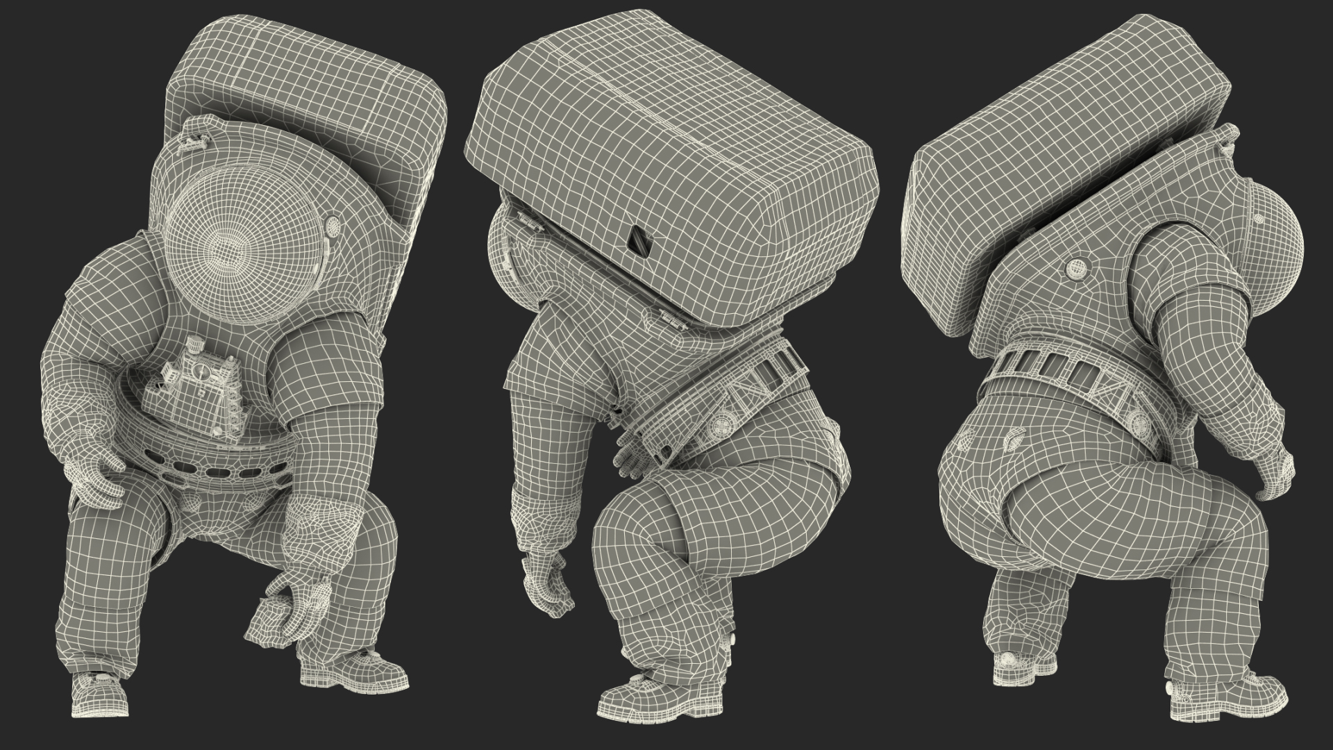 3D model Astronaut Wearing xEMU Working Pose