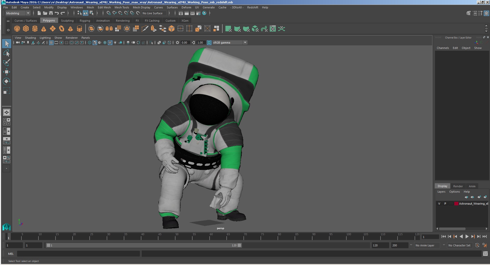3D model Astronaut Wearing xEMU Working Pose