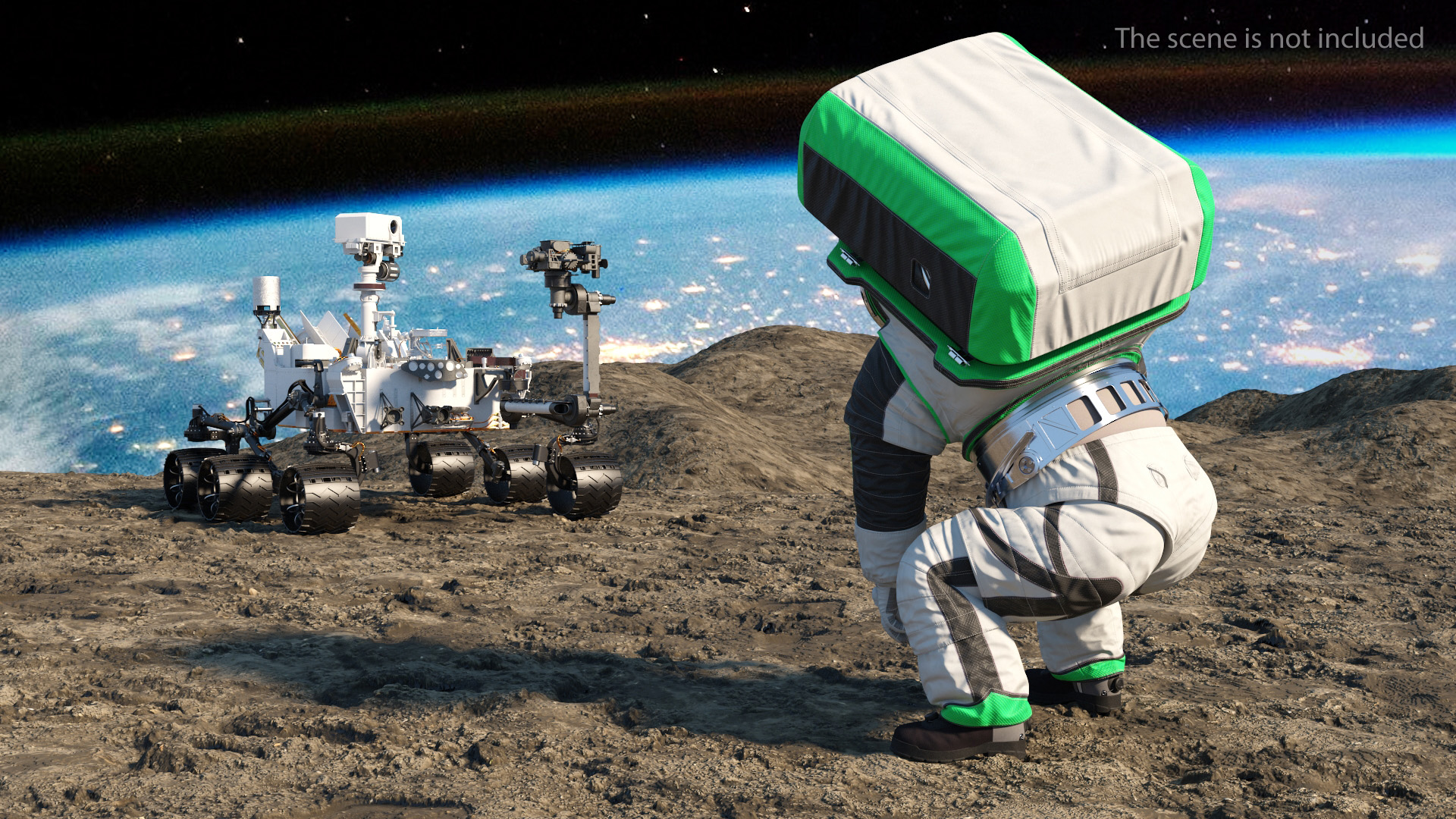 3D model Astronaut Wearing xEMU Working Pose