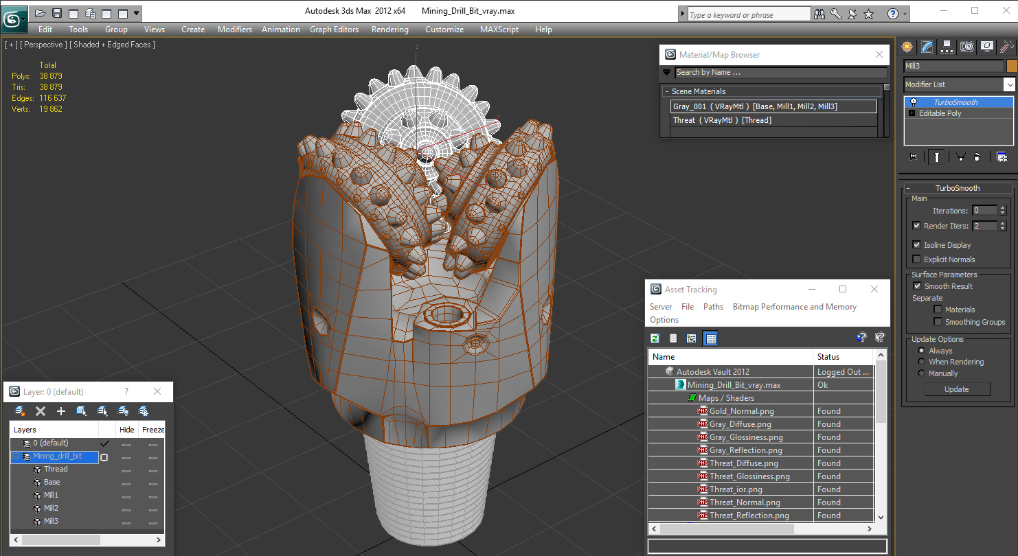 3D Mining Drill Bit